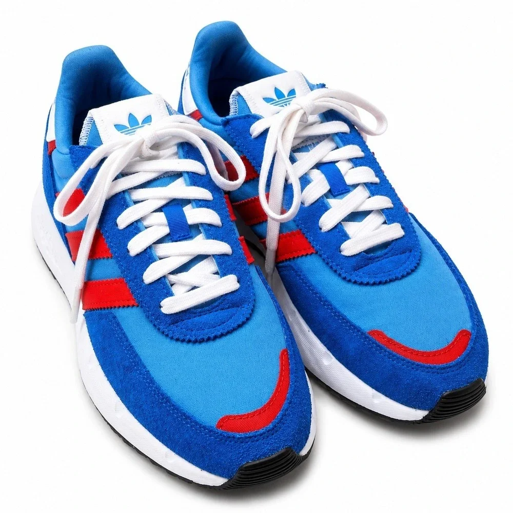 ADIDAS Retropy F2J Sneaker Womens Sz 6.5 Vibrant Blue Red Originals Stripe GUC